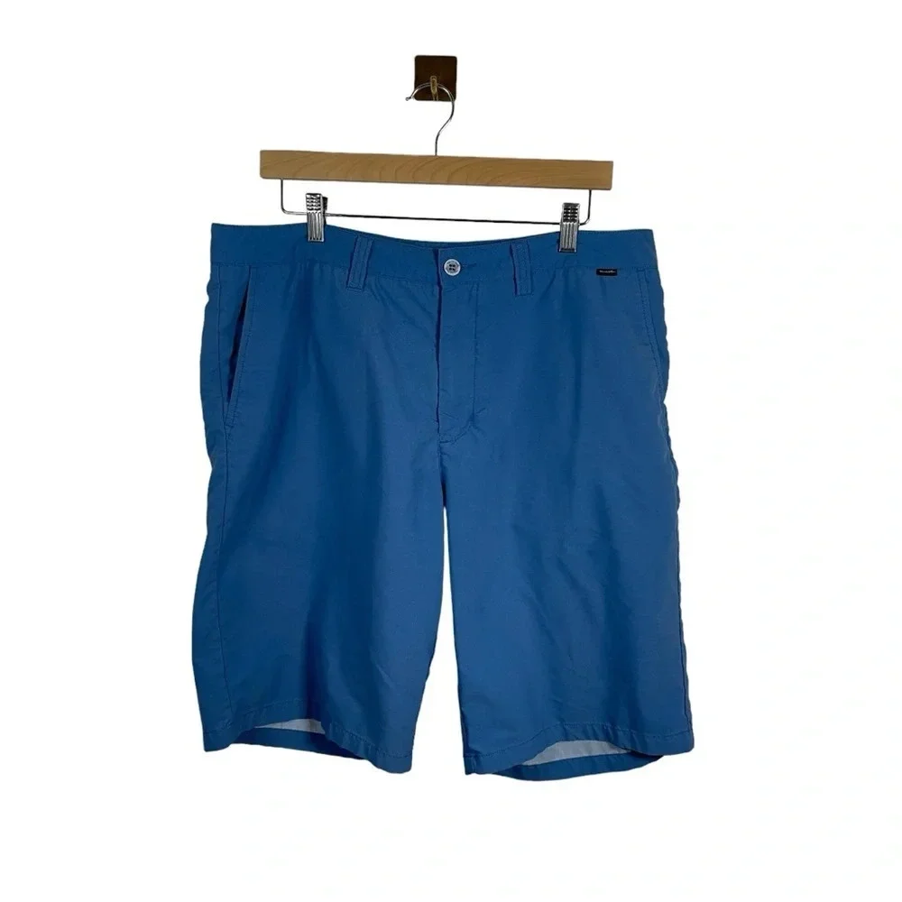 TravisMathew Mens Blue Performance Golf Shorts Stretch Quick Dry Size 36